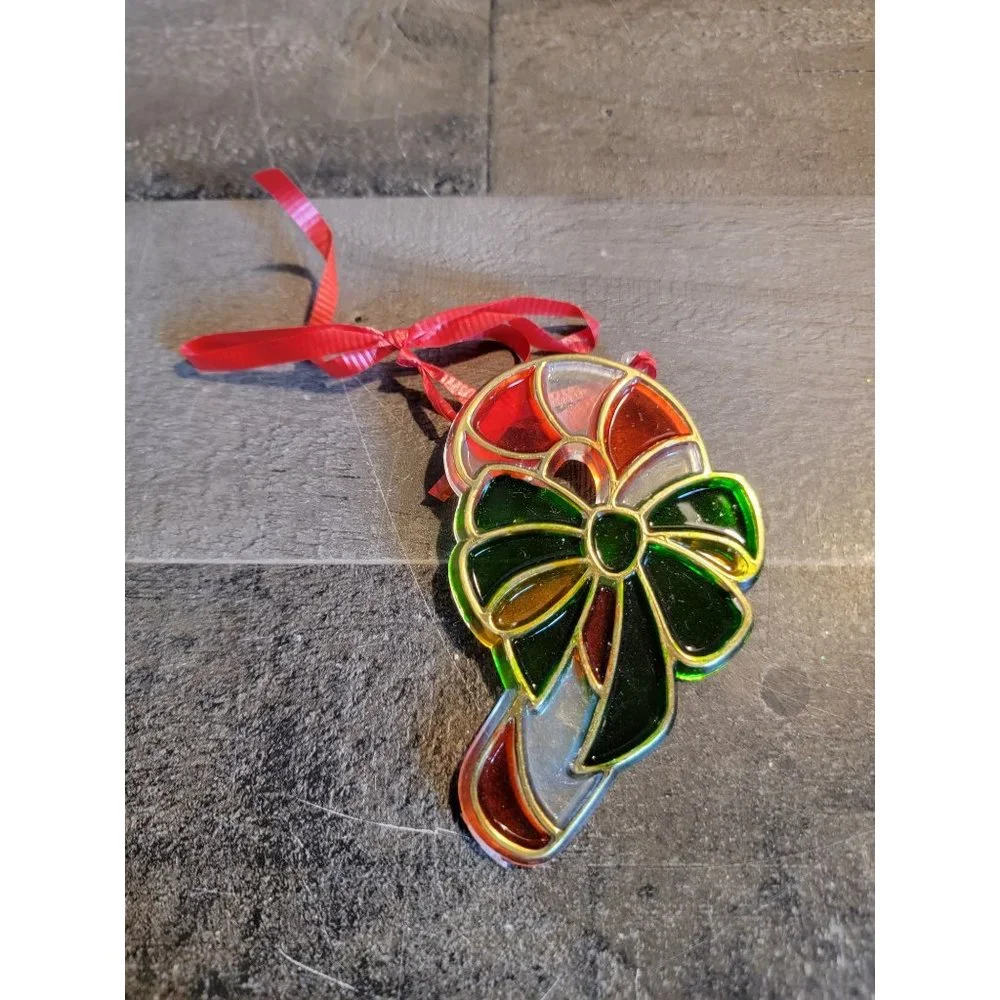 Stained‎ Acrylic Candy Cane xmas ornament